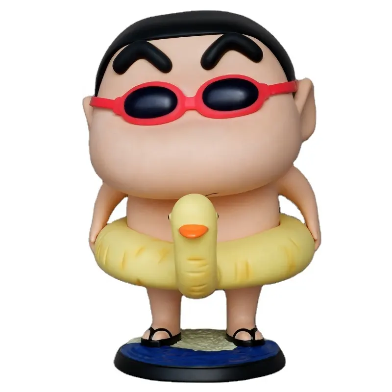 Crayon Shin-chan 1-1 swim ring Little Yellow Duck Stand Ver. Anime big size Action Figures model Toy 40CM