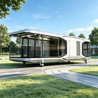 Bâtiment modulaire préfabriqué en acier personnalisable, cabine commerciale, unité de conteneur d'expédition à assemblage rapide pour usage extérieur