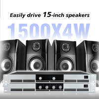 Harga Pabrik Amplifier Digital Kelas G Karaoke Audio Stereo 1500W Daya Tinggi 2/4 Kanal Profesional 1U Power Amplifier