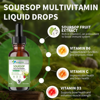 Gouttes liquides multivitaminées au corossol 60 ML – Complément multivitaminé entièrement naturel à base de plantes, fabriqué avec du corossol pur et des baies mélangées