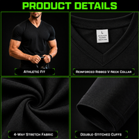 T-shirt de sport pour homme à col en V, élégant, coupe ajustée, doux, respirant, haute élasticité, confortable, léger, unisexe, décontracté, quotidien, entraînement