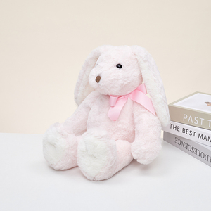 Fuzzy Plush Bunny Soft Lop Eared Rabbit 45cm Sitting Stuffed Animal With <b>Bow</b> Tie for Birthday Festival <b>Gift</b> - Product Image 5