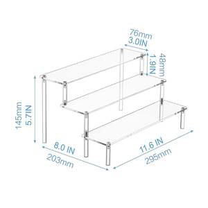 Présentoir Gradin Acrylique Transparent Étagères de Présentation pour Parfum Étagère à Cupcakes à Plusieurs Niveaux pour Figurines Amiibo Funko POP - Product Image 5