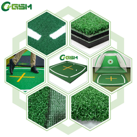 Tapis de frappe de golf GSM 153D Yellow Cross – Surface en nylon durable de 15 mm pour simulateur d'entraînement de swing pour débutants en extérieur