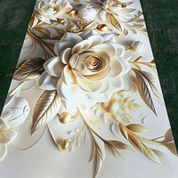 Panneau mural 3D personnalisé en forme de fleur de lys en crème, résistant aux chocs et aux rayures, imperméable, HD, décoration murale de toutes tailles pour chambre à coucher