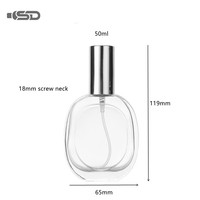 Bouteille de parfum en verre transparent de conception personnalisée de 50ml en gros en forme de poire avec joint de pulvérisateur de pompe boîte de présentation