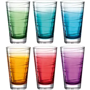 Juego de 6 vasos de vidrio de colores Leonardo de 280 ml - Product Image 1