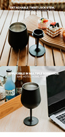 Thermos à vin isotherme en acier inoxydable 12 oz avec logo personnalisé, tige amovible, écologique, sans BPA, pour fêtes et cadeaux