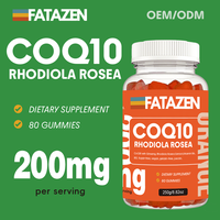 OEM ODM Kardiyovasküler Sistem Günlük Beslenme İyileştirme Zihinsel Odaklanma GDO'suz Glutensiz Panax Ginseng CoQ10 Rhodiola Rosea Jelibon Şeklinde Takviye Edici