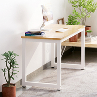 Mesa de estudio de madera y Metal para oficina, mueble para el hogar, escritorio para ordenador