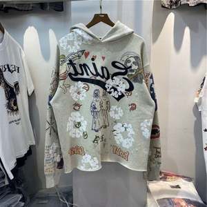 DTG personnalisé imprimé 400GSM pull surdimensionné lourd 100 coton Streetwear français éponge Dtg impression sweats à capuche hommes - Product Image 4