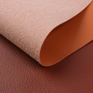 Patrón de lichi en relieve Marrón PVC FAUX <span class=keywords><strong>PU</strong></span> Tela de cuero suave para muebles Sofá Bolsa de maquillaje Notebook Caja de embalaje Caja de regalo - Product Image 1