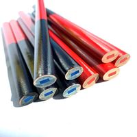 Crayon de charpentier personnalisé HB/2B 176 mm, 2 couleurs, bleu et rouge, mine en graphite, crayon de charpentier en bois pour le Mexique