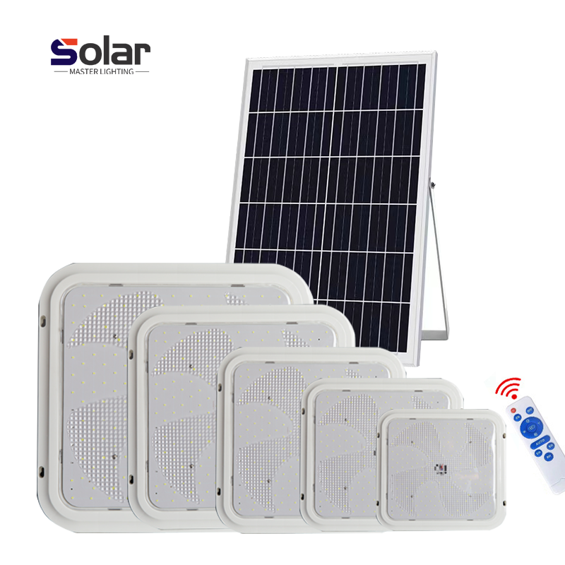 Solar Power Square Ceiling Lamp Indoor Led Waterproof Ceiling Solar Lighting Light Induction Remote Control 100W 200W 300W
