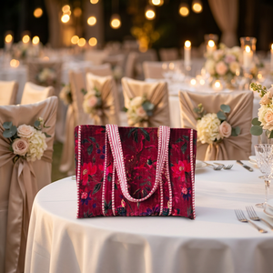 Sac fourre-tout de voyage et de shopping tendance, grand format, en velours matelassé style bohème, de haute qualité, imprimé et personnalisé avec fermeture éclair - Product Image 3