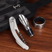 Ensemble cadeau d'accessoires à vin de luxe, ouvre-bouteille en acier inoxydable, tire-bouchon, bouchon, verseur et coupe-capsule pour utilisation à domicile