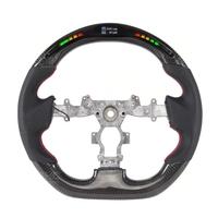 Volant de direction en fibre de carbone véritable à LED tendance et rapide pour Nissan GTR R35, cuir noir, 3 roues, volant de direction de voiture de sport