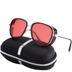 गर्म बिक्री भाप गुंडा सूरज चश्मा आयरन मैन टोनी काले चश्मे विंटेज MenSun चश्मा UV400 फैशन डिजाइनर वर्ग Eyewear