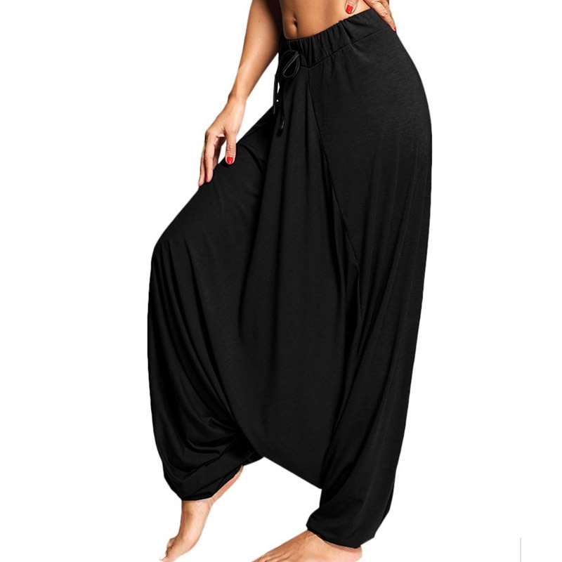 Lässige Damen Harems hose 2022 Drop Crotch Baggy Breites Bein Thai Hippie Boho Loose Aladdin Damen hose