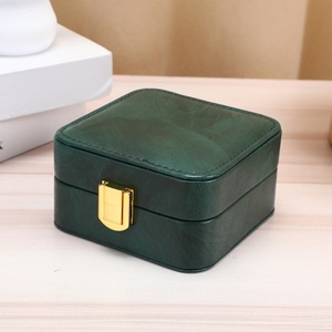 Custom Logo Velvet <b>Square</b> Zipper Closure Jewelry Box Organizer Earring Ring Necklace Bangle Portable Travel Case <b>Mirror</b> - Product Image 5