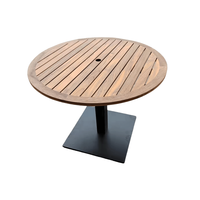 Vente en gros de petite table basse en bois avec base en fer écologique, non toxique et inodore pour les repas d'extérieur à usage commercial moderne