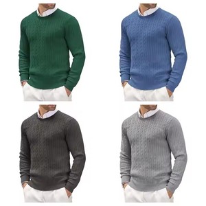 Manufacturer Wholesale Casual Men's Long Sleeve <strong>Cable</strong> <strong>Knit</strong> Pullover <strong>Sweater</strong> Crewneck <strong>Sweater</strong> With Twist Patterned - Product Image 6
