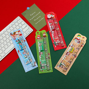 Set de Lápices Navideños (5 Piezas), Set de Dibujo para Niños, Set de Papelería con Borrador y Lápiz, Premio/Regalo de Navidad - Product Image 3