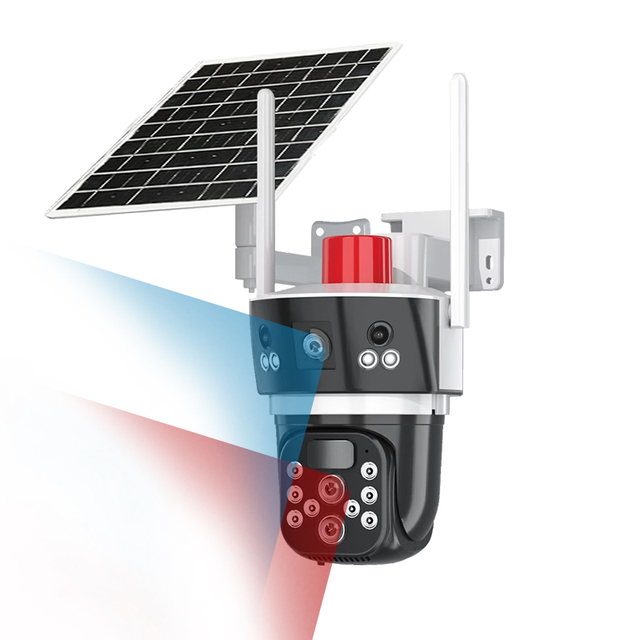 Wire-free Easy Installation AI Security Camera with Built-in Solar Panel 4G SIM Slot for Remote Areas with Human Detection Aler