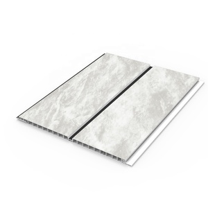 Carrelage mural imperméable en <span class=keywords><strong>PVC</strong></span> pour plafond 8mm double blanc avec incrustation chromée Revêtement de panneau mural pour salle de bain douche - Product Image 3