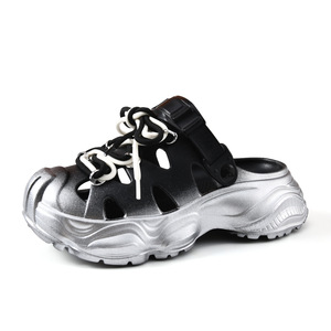 Men's Platform <b>Clogs</b> EVA Breathable Non Slip Strappy Color Blocked Outdoor Beach Sandals Thick Sole 5cm Heel - Product Image 5