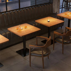 Mesa de Comedor Pequeña de Madera Maciza Estilo Americano Vintage, Mostrador de Bar para Cafetería, Temática Comercial, Restaurante Occidental, Rectangular Personalizable - Product Image 5