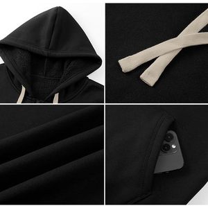 เสื้อสเวตเตอร์แบบสวมหัวมีฮู้ดสำหรับผู้ชายเสื้อสเวตเตอร์แขนยาวลำลองมีเชือกรูดกันยับไม่ได้ขนาด XXS - Product Image 6