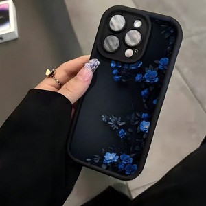 Nouvelle Coque de Téléphone Rose Enchantée Bleu Nuit Peinte 2025 pour <span class=keywords><strong>iPhone</strong></span> 17 16 15 Pro Max, avec motif échelle noire, finition mate dépolie et protection à pores fins - Product Image 5