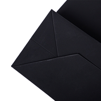Sac fourre-tout en papier kraft noir de luxe personnalisé avec poignée à cordon et ruban, écologique, sac cadeau pour femme, sac de shopping, logo personnalisé