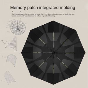 Parapluie pliant automatique à boucle annulaire, pliage en 3 secondes, logo personnalisé, renforcé, durable, résistant au vent, portable, vente en gros - Product Image 2