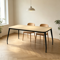 Petite table à manger moderne en mélamine avec pieds en métal, style industriel, compacte, rectangulaire, pour cuisine, 2 à 4 places, appartement, salle à manger