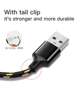 Superventas 1,2 M Nylon 3 en 1 Fast 2.8A USB Type-C Cable de carga Multi Plug Braid Blindaje para impresora de computadora en Stock