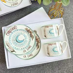 ชุดถ้วยกาแฟและจานรองลายไพ่ทาโรต์สไตล์ยุโรป ทำจากเซรามิกเนื้อละเอียด พร้อมกล่องของขวัญสุดหรูสำหรับชุดน้ำชายามบ่าย - Product Image 3