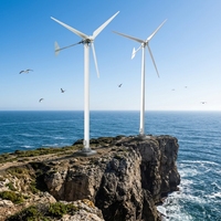 Éolienne horizontale de grande taille 400V 200kW avec un diamètre de roue de 35,4 m et des pales en FRP pour système éolien connecté au réseau