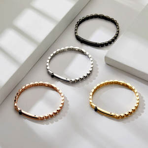 Pulsera y brazalete de moda para hombre de acero inoxidable 316L antideslustre, chapado en oro de 14K y 18K, espacios en blanco grabables para pulseras de hombre - Product Image 3