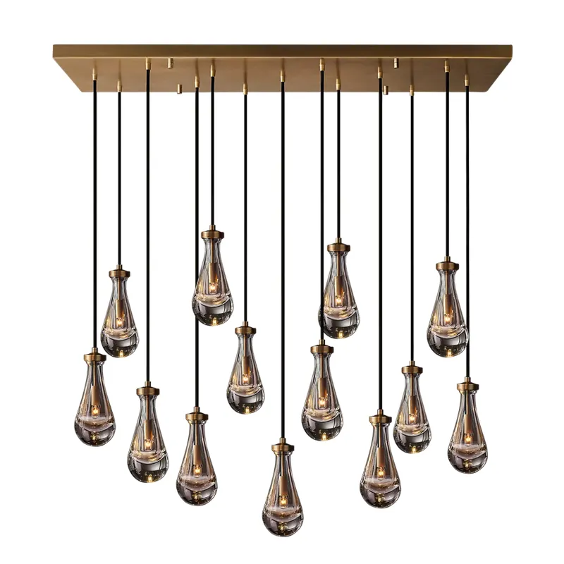 Vintage Solid Brass Restaurant Chandeliers Drip light chandelier Raindrops gold pendant crystal chandelier