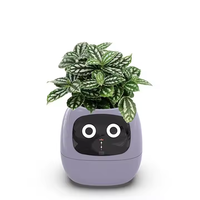 Pot de fleur automatique absorbant l'eau capteur AI Pot de fleurs numérique pour animaux de compagnie en plastique Mini Pot de plante bureau Intelligent planteur intelligent