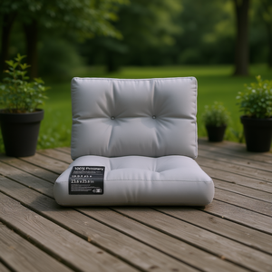 Coussin de palette d'extérieur 100% polyester gris 23,6 x 23,6 pouces, résistant à l'eau, matelassé, carré, toutes saisons - Product Image 2