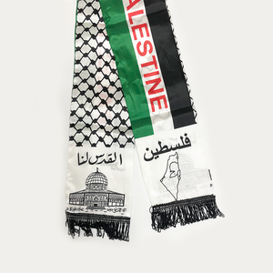 Sciarpa da calcio palestinese <span class=keywords><strong>con</strong></span> stampa logo in raso personalizzato sciarpa <span class=keywords><strong>con</strong></span> bandiera della festa nazionale della palestina araba keffiyeh - Product Image 6