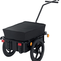 Chariot pliable en acier inoxydable à 2 roues, avec poignée réglable, grande boîte, chariot de transport universel pour vélo, courses et camping