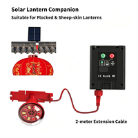 Lanterne solaire avec télécommande, affichage de la batterie à chargement USB, câble de 2 m pour lanterne du Nouvel An chinois en peau de mouton floquée