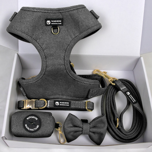 Conjunto Personalizado de Arnés, Correa y Collar de Tweed <span class=keywords><strong>para</strong></span> Perro Antitirones con Logo Personalizado <span class=keywords><strong>para</strong></span> <span class=keywords><strong>Boutique</strong></span> de Lujo <span class=keywords><strong>para</strong></span> Mascotas de Fabricantes Mayoristas - Product Image 5