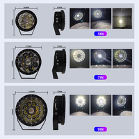 AURON Luz de Trabajo LED Redonda de Alta Calidad de 9 Pulgadas, 12V 42W, Color Blanco, 4x4 Todoterreno, DRL, para Camioneta, ATV, Coche, Motocicleta, Modificación/Actualización