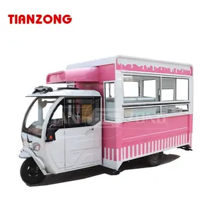 TIANZONG R8 electric tricycle food truck vegetable food trailers full equipped fruit piaggio ape electric tricycle food cart