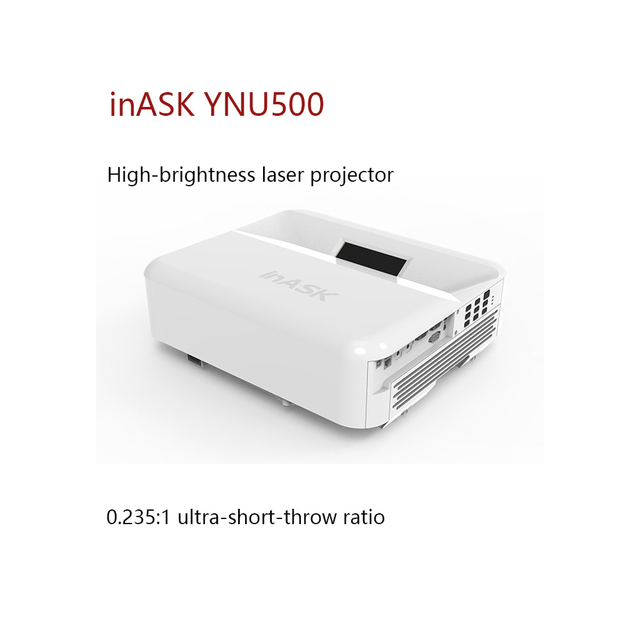 Projector Inask YNU500 High-brightness Laser Ultra-short-throw 5000 lm 3LCD Projector